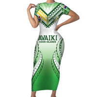 Custom Cook Islands Avaiki Rugby Family Matching Short Sleeve Bodycon Dress and Hawaiian Shirt Go Champions - Polynesian Pride