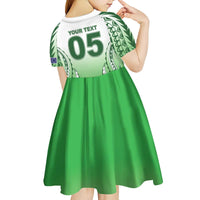 Custom Cook Islands Avaiki Rugby Kid Short Sleeve Dress Go Champions - Polynesian Pride