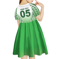 Custom Cook Islands Avaiki Rugby Kid Short Sleeve Dress Go Champions LT05 - Polynesian Pride