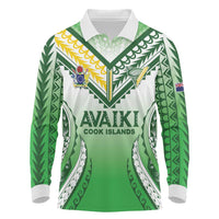 Custom Cook Islands Avaiki Rugby Long Sleeve Polo Shirt Go Champions - Polynesian Pride