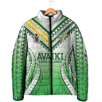 Custom Cook Islands Avaiki Rugby Padded Jacket Go Champions - Polynesian Pride