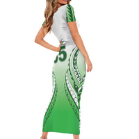 Custom Cook Islands Avaiki Rugby Short Sleeve Bodycon Dress Go Champions - Polynesian Pride