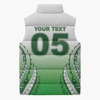 Custom Cook Islands Avaiki Rugby Sleeveless Puffer Jacket Go Champions - Polynesian Pride