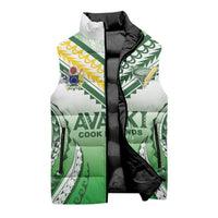 Custom Cook Islands Avaiki Rugby Sleeveless Puffer Jacket Go Champions - Polynesian Pride