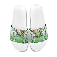 Cook Islands Avaiki Rugby Slide Sandals Go Champions LT05 Green - Polynesian Pride