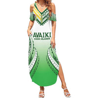Custom Cook Islands Avaiki Rugby Summer Maxi Dress Go Champions - Polynesian Pride