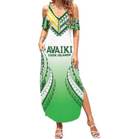 Custom Cook Islands Avaiki Rugby Summer Maxi Dress Go Champions - Polynesian Pride