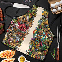 Hawaii And Japan Apron Tiki With Oni Mask - Polynesian Pride