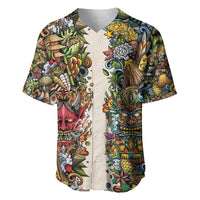 Hawaii And Japan Baseball Jersey Tiki With Oni Mask - Polynesian Pride