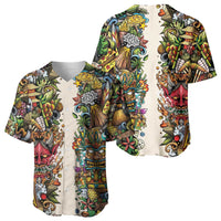 Hawaii And Japan Baseball Jersey Tiki With Oni Mask - Polynesian Pride