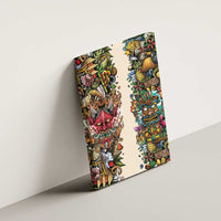 Hawaii And Japan Canvas Wall Art Tiki With Oni Mask - Polynesian Pride