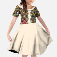 Hawaii And Japan Family Matching Long Sleeve Bodycon Dress and Hawaiian Shirt Tiki With Oni Mask - Polynesian Pride