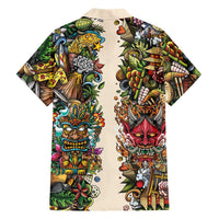 Hawaii And Japan Family Matching Puletasi and Hawaiian Shirt Tiki With Oni Mask - Polynesian Pride
