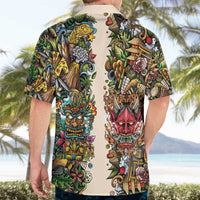 Hawaii And Japan Hawaiian Shirt Tiki With Oni Mask - Polynesian Pride