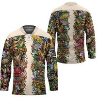 Hawaii And Japan Hockey Jersey Tiki With Oni Mask - Polynesian Pride