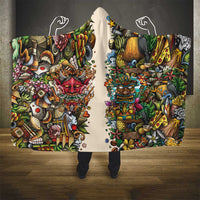 Hawaii And Japan Hooded Blanket Tiki With Oni Mask - Polynesian Pride