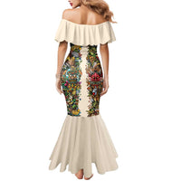 Hawaii And Japan Mermaid Dress Tiki With Oni Mask - Polynesian Pride