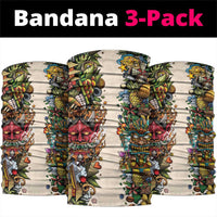 Hawaii And Japan Neck Gaiter Tiki With Oni Mask - Polynesian Pride