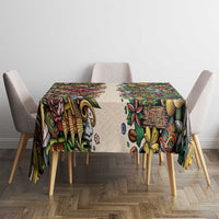 Hawaii And Japan Tablecloth Tiki With Oni Mask - Polynesian Pride