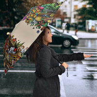 Hawaii And Japan Umbrella Tiki With Oni Mask - Polynesian Pride