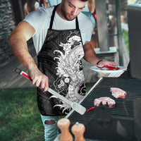 Hawaiian And Japanese Culture Apron Irezumi Dragon With Polynesian Pattern Black - Polynesian Pride