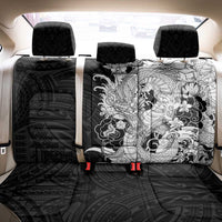 Hawaiian And Japanese Culture Back Car Seat Cover Irezumi Dragon With Polynesian Pattern Black - Polynesian Pride