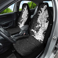 Hawaiian And Japanese Culture Car Seat Cover Irezumi Dragon With Polynesian Pattern Black - Polynesian Pride