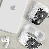 Hawaiian And Japanese Culture AirPods Case Irezumi Dragon With Polynesian Pattern White - Polynesian Pride