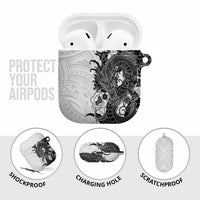 Hawaiian And Japanese Culture AirPods Case Irezumi Dragon With Polynesian Pattern White - Polynesian Pride