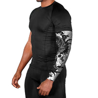 Hawaiian And Japanese Culture Arm Sleeves Irezumi Dragon With Polynesian Pattern White - Polynesian Pride