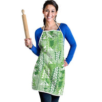 Green Hawaii Tapa Pattern Apron With Heliconia Vintage Style LT05 - Polynesian Pride