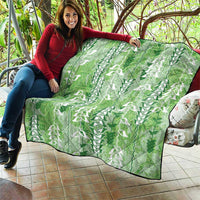 Green Hawaii Tapa Pattern Quilt With Heliconia Vintage Style LT05 - Polynesian Pride