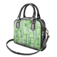 Green Hawaii Tapa Pattern Shoulder Handbag With Heliconia Vintage Style LT05 - Polynesian Pride