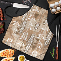 Beige Hawaii Tapa Pattern Apron With Heliconia Vintage Style LT05 Beige - Polynesian Pride