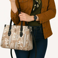 Beige Hawaii Tapa Pattern Leather Bag With Heliconia Vintage Style LT05 - Polynesian Pride