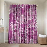 Magenta Hawaii Tapa Pattern Bathroom Set With Heliconia Vintage Style LT05 Shower Curtain Only Magenta - Polynesian Pride