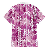 Magenta Hawaii Tapa Pattern Hawaiian Shirt With Heliconia Vintage Style LT05 - Polynesian Pride