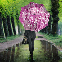 Magenta Hawaii Tapa Pattern Umbrella With Heliconia Vintage Style LT05 - Polynesian Pride