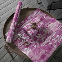 Magneta Hawaii Tapa Pattern Wrapping Paper With Heliconia Vintage Style LT05 - Polynesian Pride