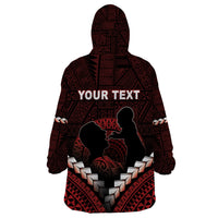Personalised Tonga Happy Father's Day Wearable Blanket Hoodie Ofa Lahi Atu Dad Polynesian Tribal