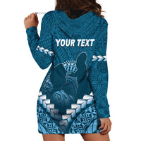 Personalised Fiji Happy Father's Day Hoodie Dress Au Lomani Iko Dad Polynesian Tribal
