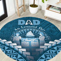 Fiji Happy Father's Day Round Carpet Au Lomani Iko Dad Polynesian Tribal