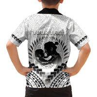 Personalised New Zealand Happy Father's Day Family Matching Puletasi and Hawaiian Shirt Aroha Ahau Ki A Koe Papa Polynesian Tribal