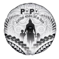 New Zealand Happy Father's Day Spare Tire Cover Aroha Ahau Ki A Koe Papa Polynesian Tribal