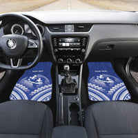 Personalised Samoa Happy Father's Day Car Mats Ou Te Alofa Ia Te Oe Tama Dad Polynesian Tribal LT05 Set 2pcs - Front Blue - Polynesian Pride