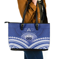 Samoa Happy Father's Day Leather Tote Bag Ou Te Alofa Ia Te Oe Tama Dad Polynesian Tribal LT05 - Polynesian Pride