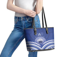 Samoa Happy Father's Day Leather Tote Bag Ou Te Alofa Ia Te Oe Tama Dad Polynesian Tribal LT05 - Polynesian Pride