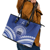 Samoa Happy Father's Day Leather Tote Bag Ou Te Alofa Ia Te Oe Tama Dad Polynesian Tribal LT05 - Polynesian Pride