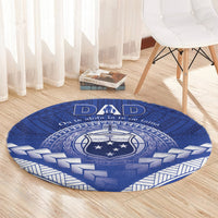 Samoa Happy Father's Day Round Carpet Ou Te Alofa Ia Te Oe Tama Dad Polynesian Tribal