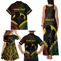 Personalised Vanuatu Happy Father's Day Family Matching Tank Maxi Dress and Hawaiian Shirt Mi Lavem Yu Papa Polynesian Tribal